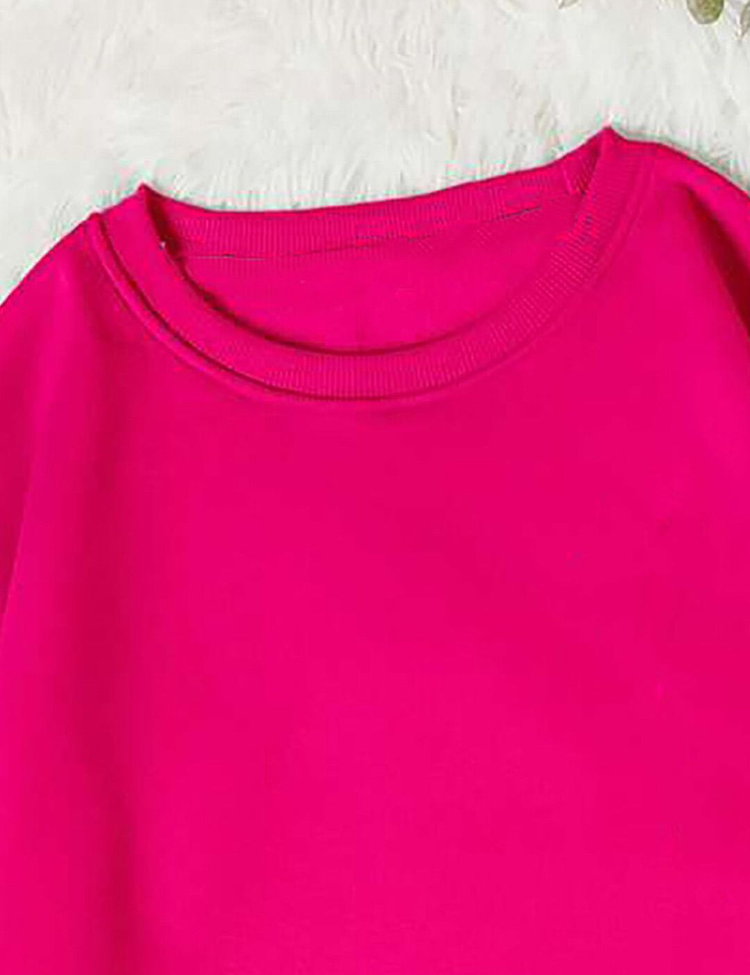 Kotty Pink Round Neck Fleece Sweatshirt