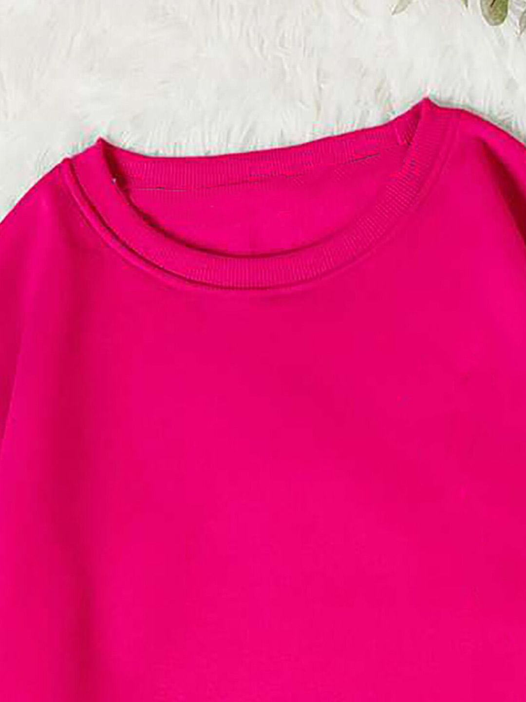 Kotty Pink Round Neck Fleece Sweatshirt