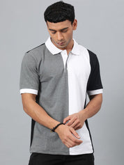 Kotty Men Colourblocked Polo Collar T-shirt