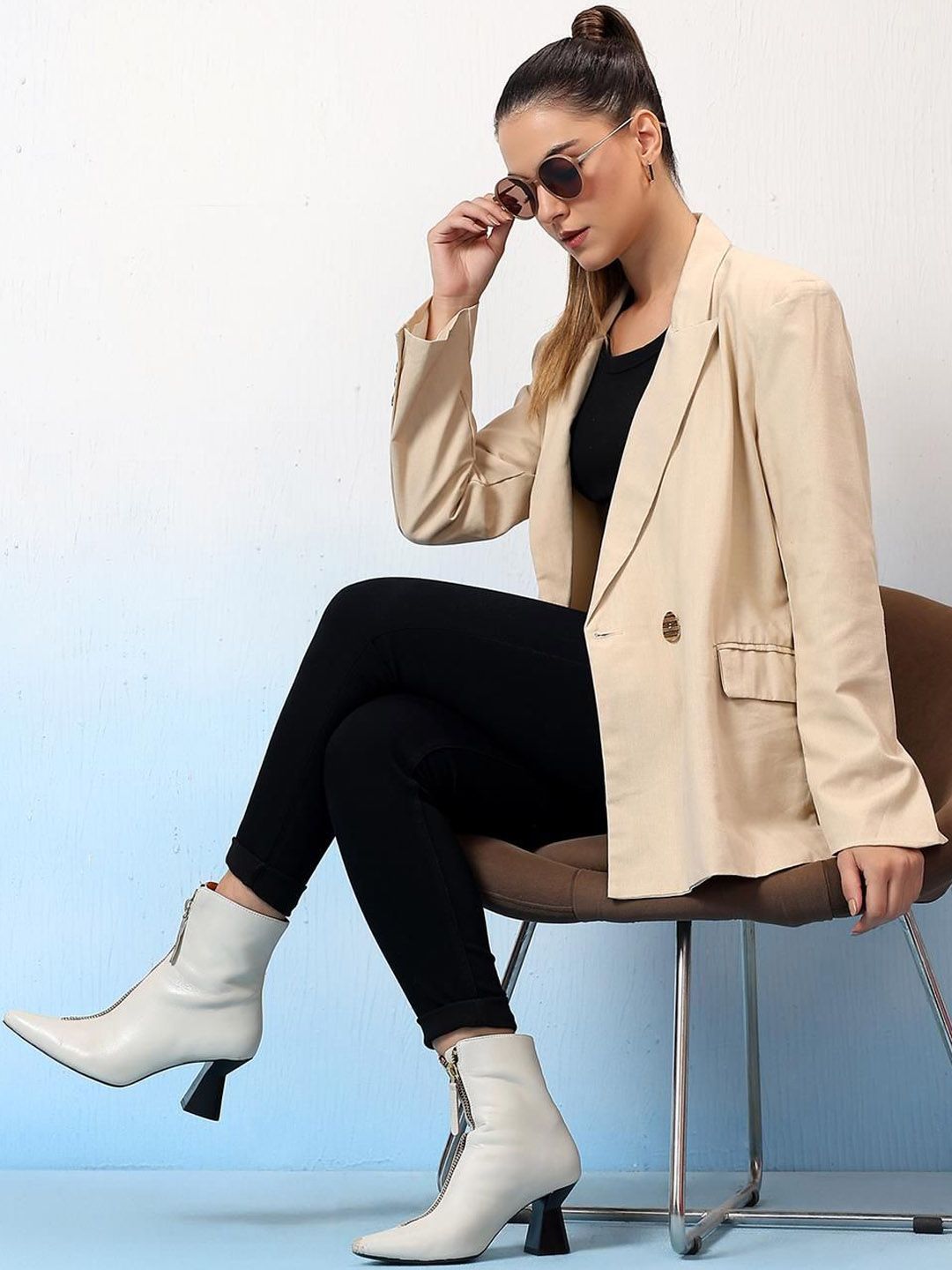 Kotty Notched Lapel Double Breasted Blazer