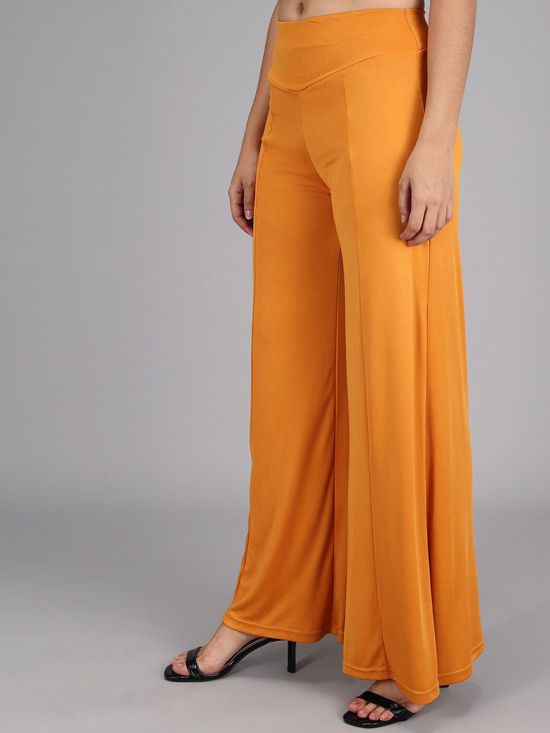 Kotty Women Yellow Flared High-Rise Parallel Trousers