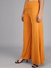 Kotty Women Yellow Flared High-Rise Parallel Trousers