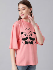 Kotty Graphic Printed Drop-Shoulder Sleeves Oversized T-shirt