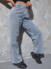 Kotty Women Jean Wide Leg High-Rise Heavy Fade Stretchable Jeans