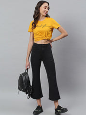 Kotty Women Black Bootcut High-Rise Clean Look Stretchable Jeans