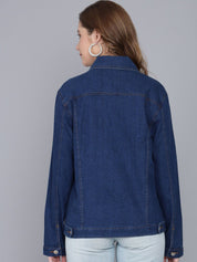 Kotty Women Blue Washed Denim Jacket