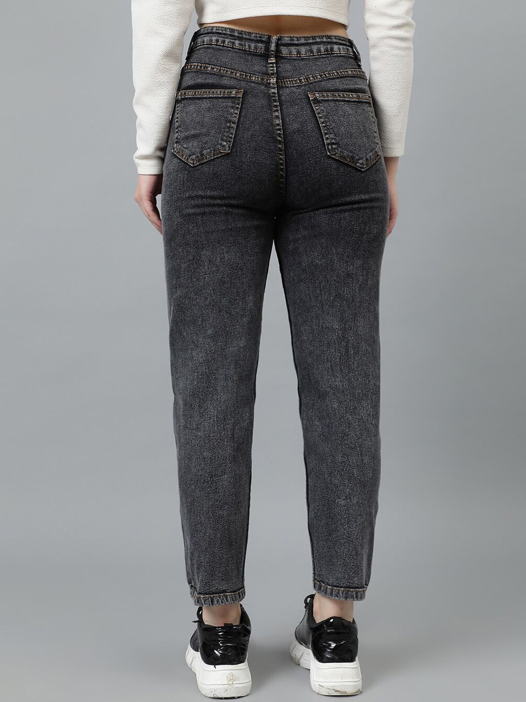 Kotty Women Grey Jean High-Rise Highly Distressed Stretchable Jeans