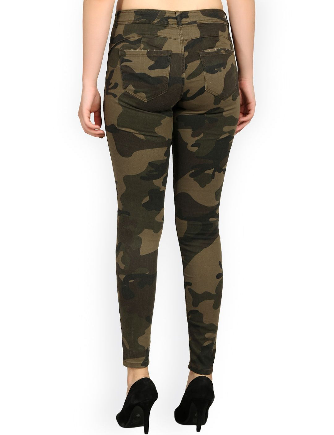 Kotty Women Green Skinny Fit High-Rise Clean Look Jeans