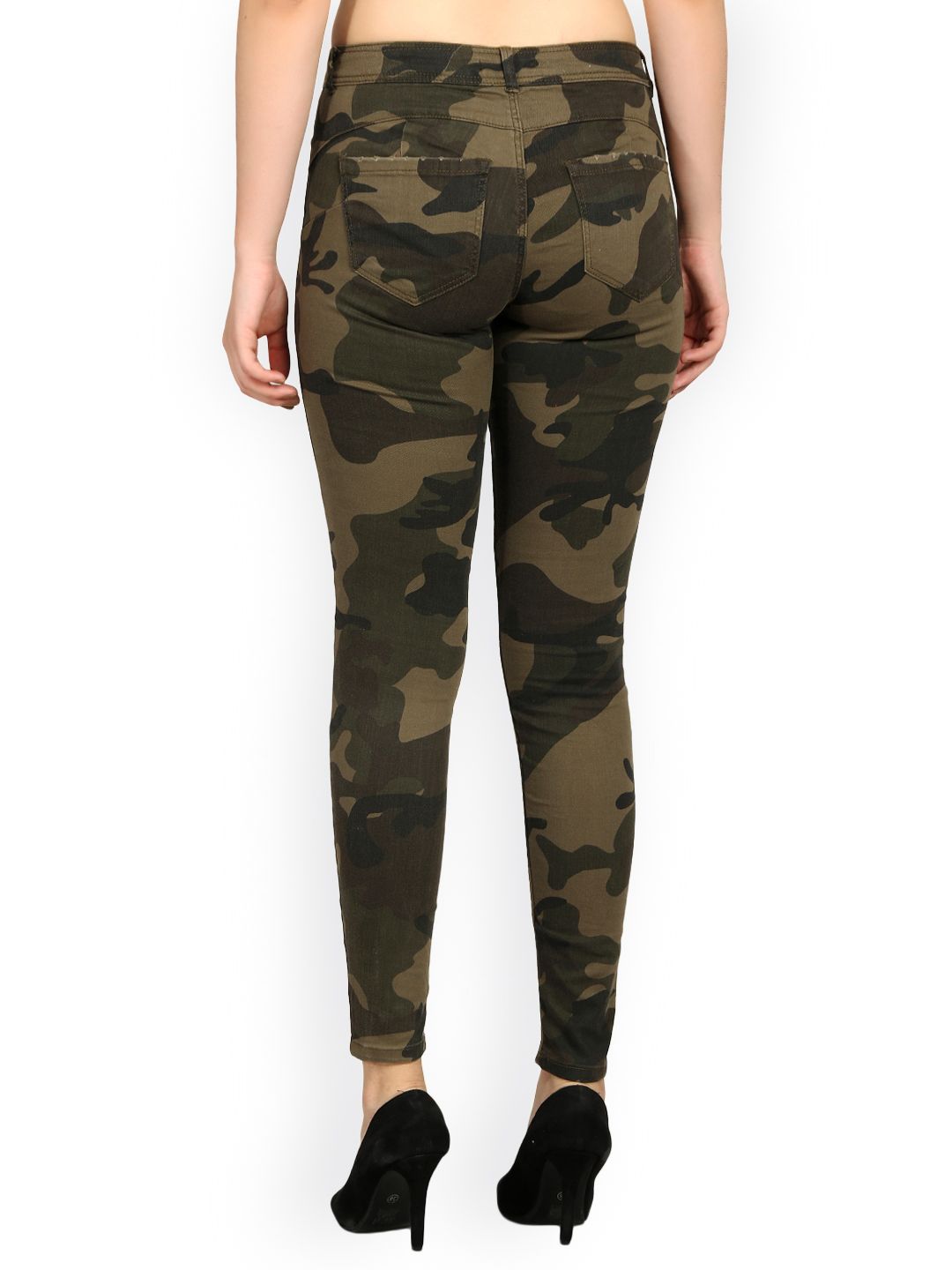 Kotty Women Green Skinny Fit High-Rise Clean Look Jeans