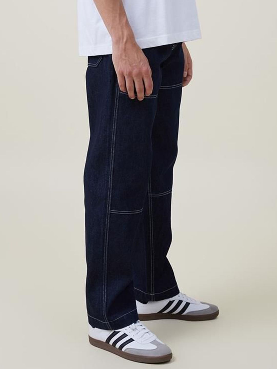 Kotty Men Blue Jean Straight Fit Low-Rise Clean Look Stretchable Jeans