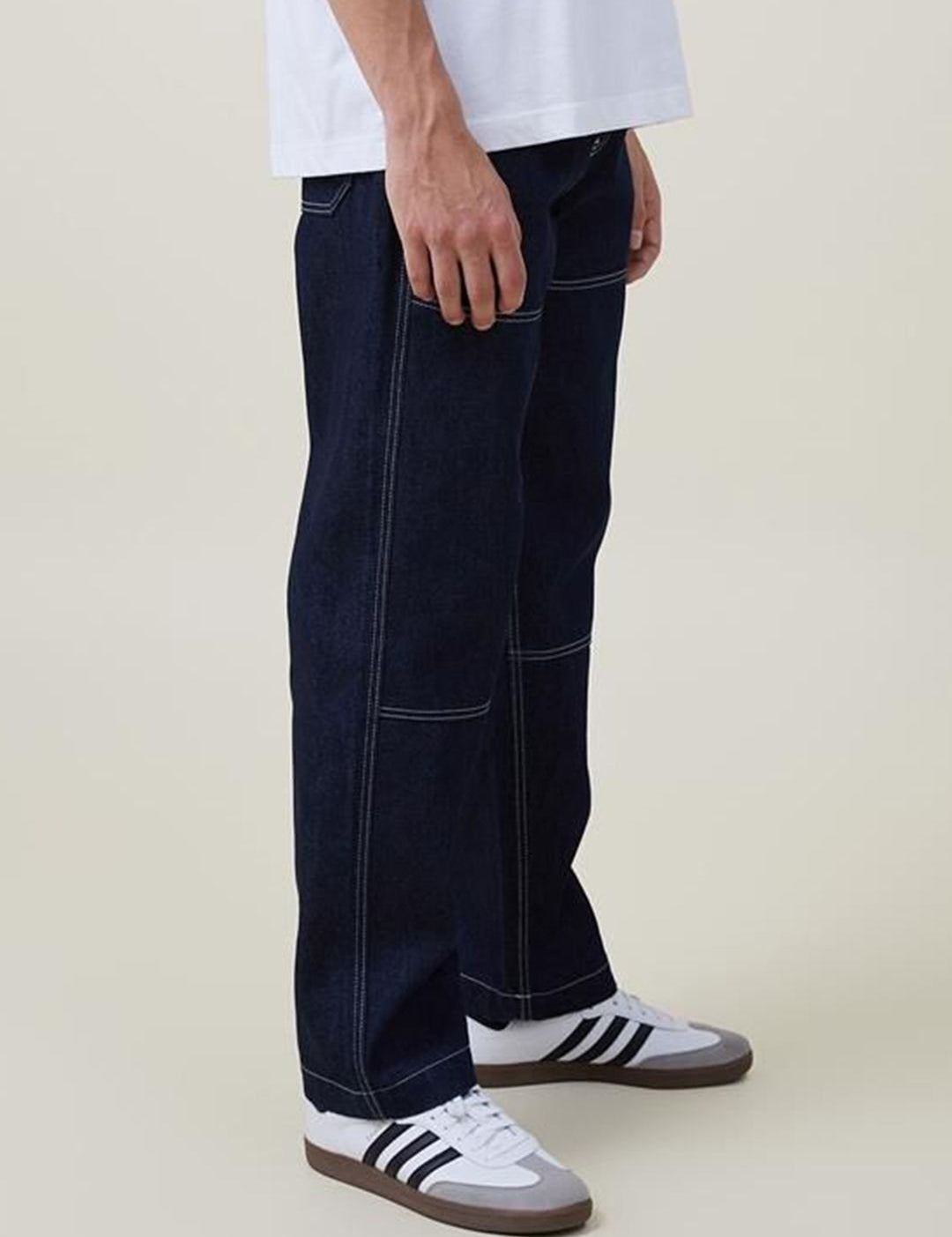 Kotty Men Blue Jean Straight Fit Low-Rise Clean Look Stretchable Jeans