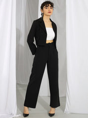 KOTTY BIZwear Basics Notched Lapel Collar Blazer With Trousers