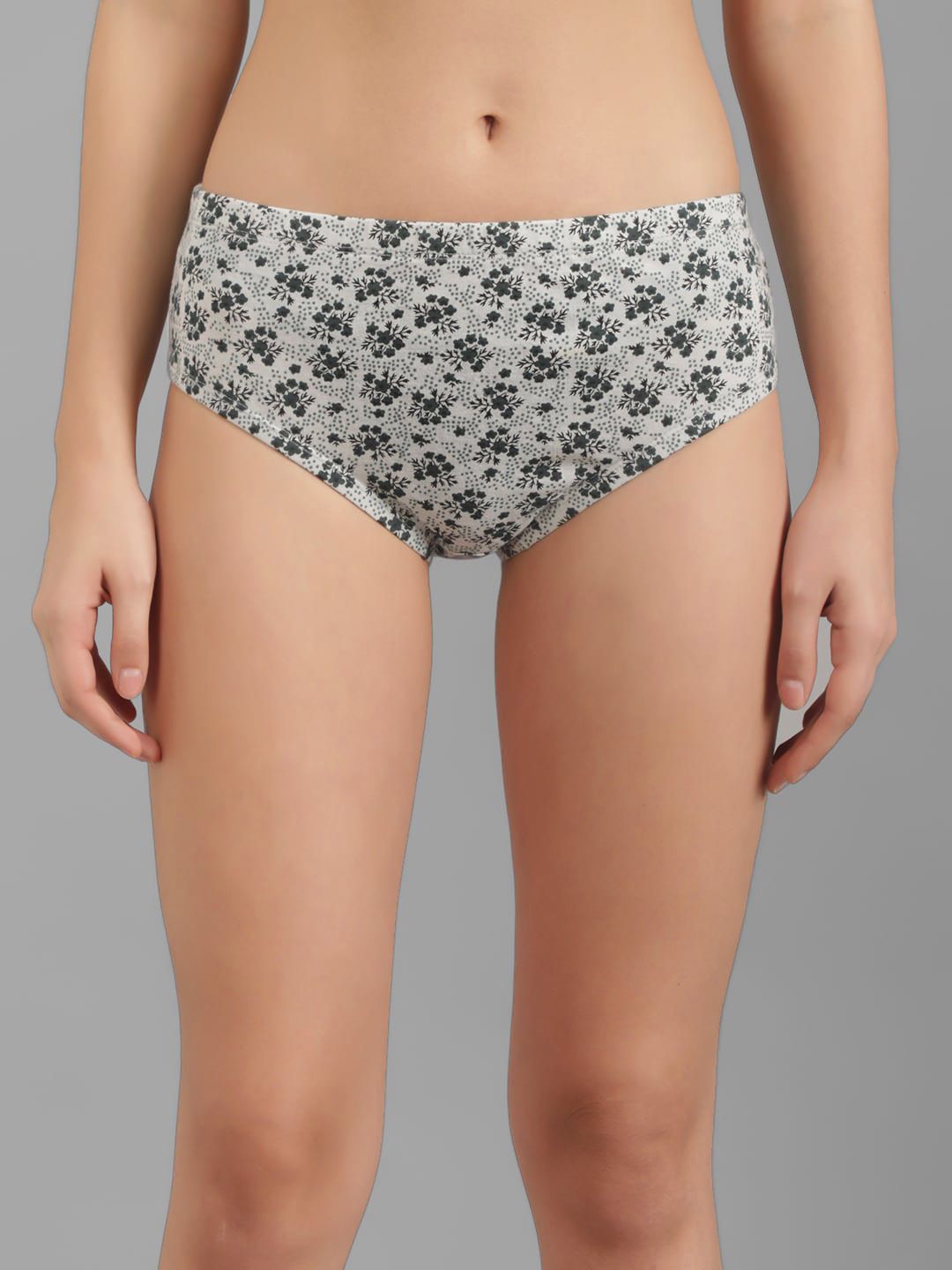 Kotty Women Grey & White Printed Hipster Briefs KTTWOMENSPANTY372