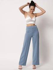 Kotty Women Pack Of 3 Relaxed Straight Leg Fit High-Rise Easy Wash Trousers