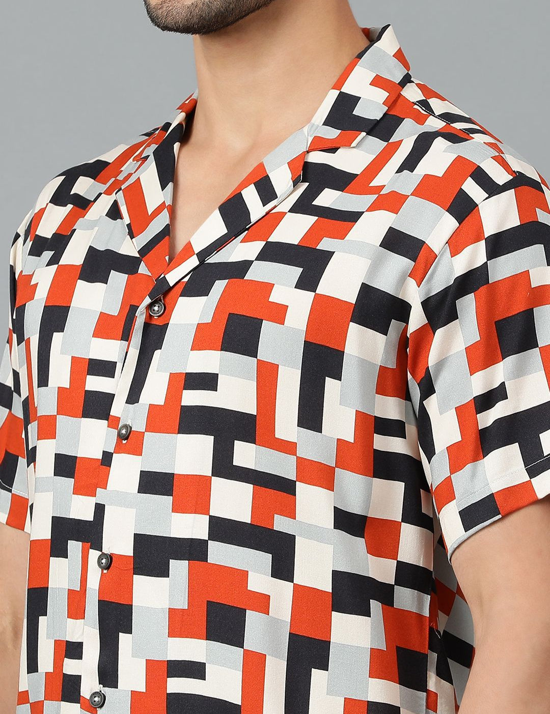 Kotty Men Geometric Printed Casual Shirt