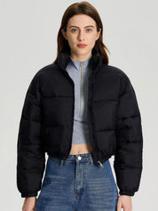 Kotty Women winters Striped Crop Puffer Jacket