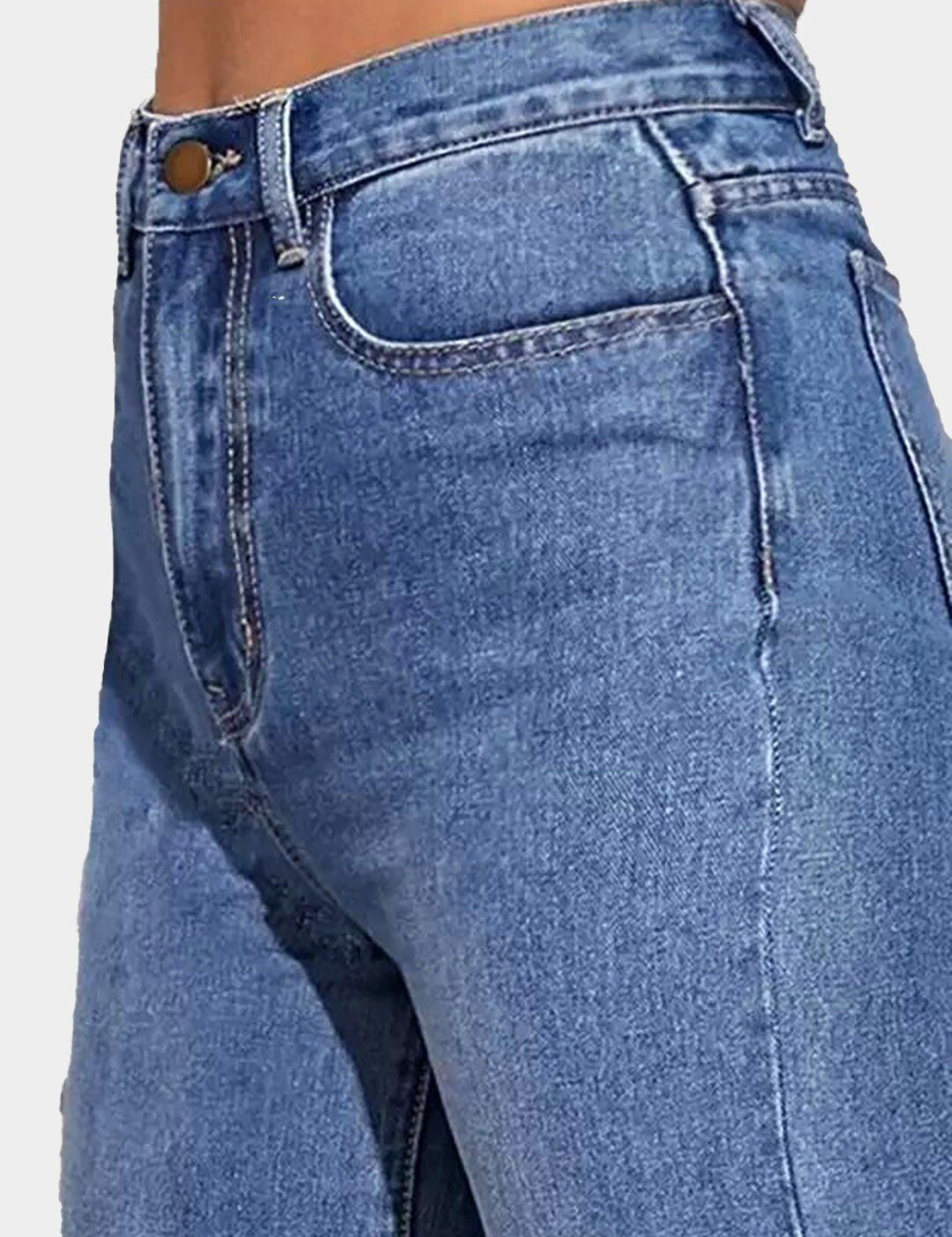 Kotty Women Blue Jean Straight Fit High-Rise Light Fade Stretchable Jeans