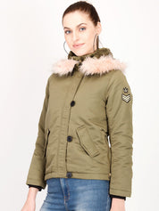 Kotty Women Brown Solid Insulator Parka