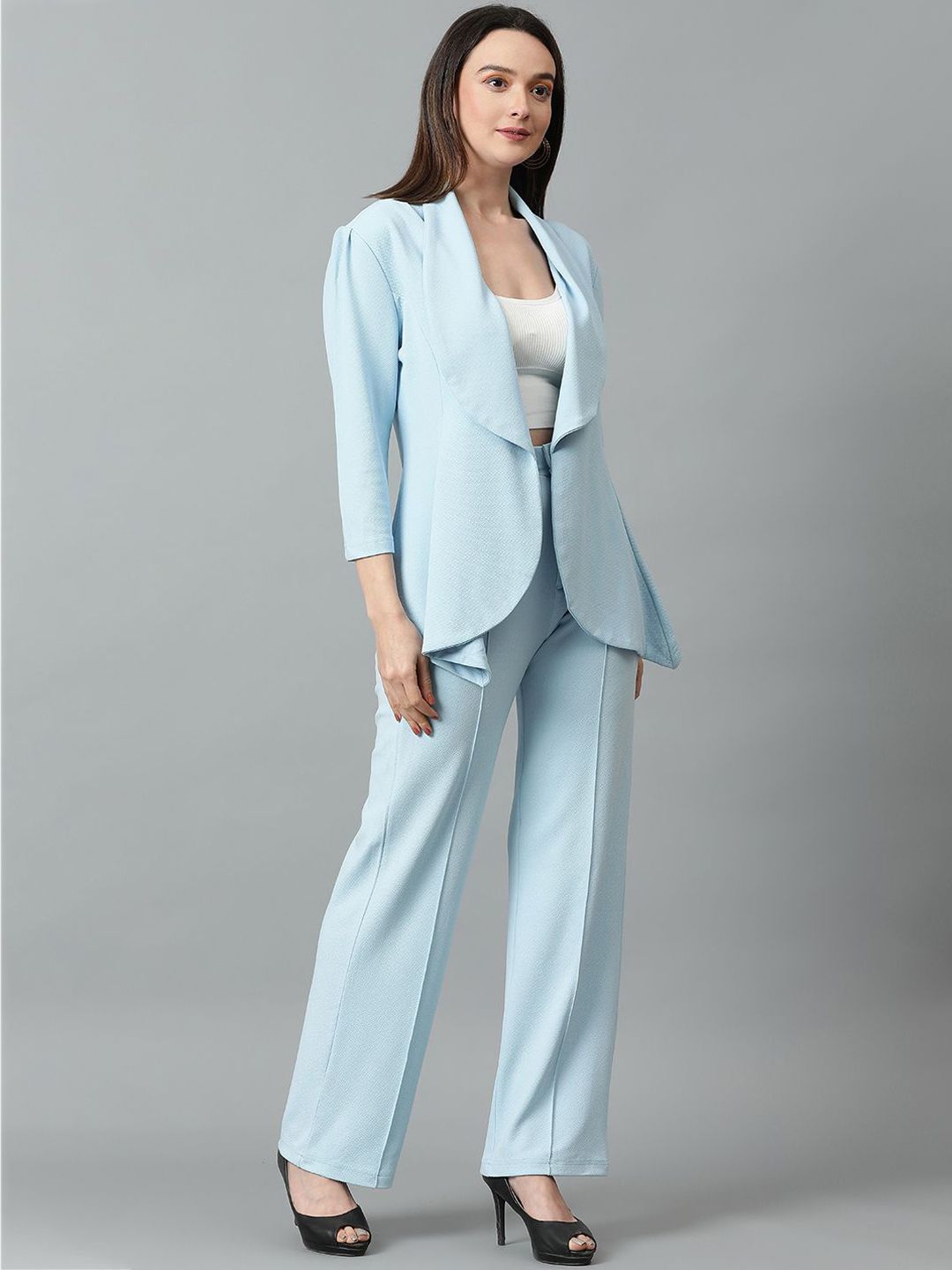 Kotty Blue Shawl Neck Blazer & Trousers