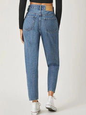 Kotty Women Blue High-Rise Slash Knee Jeans