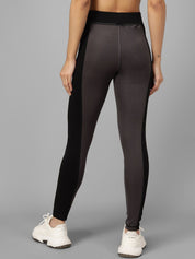 Kotty Women Grey & Black Colourblocked Tights