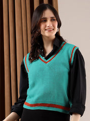 Kotty Women Ribbed Cotton Sweater Vest