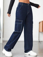 Kotty Women Blue Jean Straight Fit High Rise Clean Look Stretchable Jeans