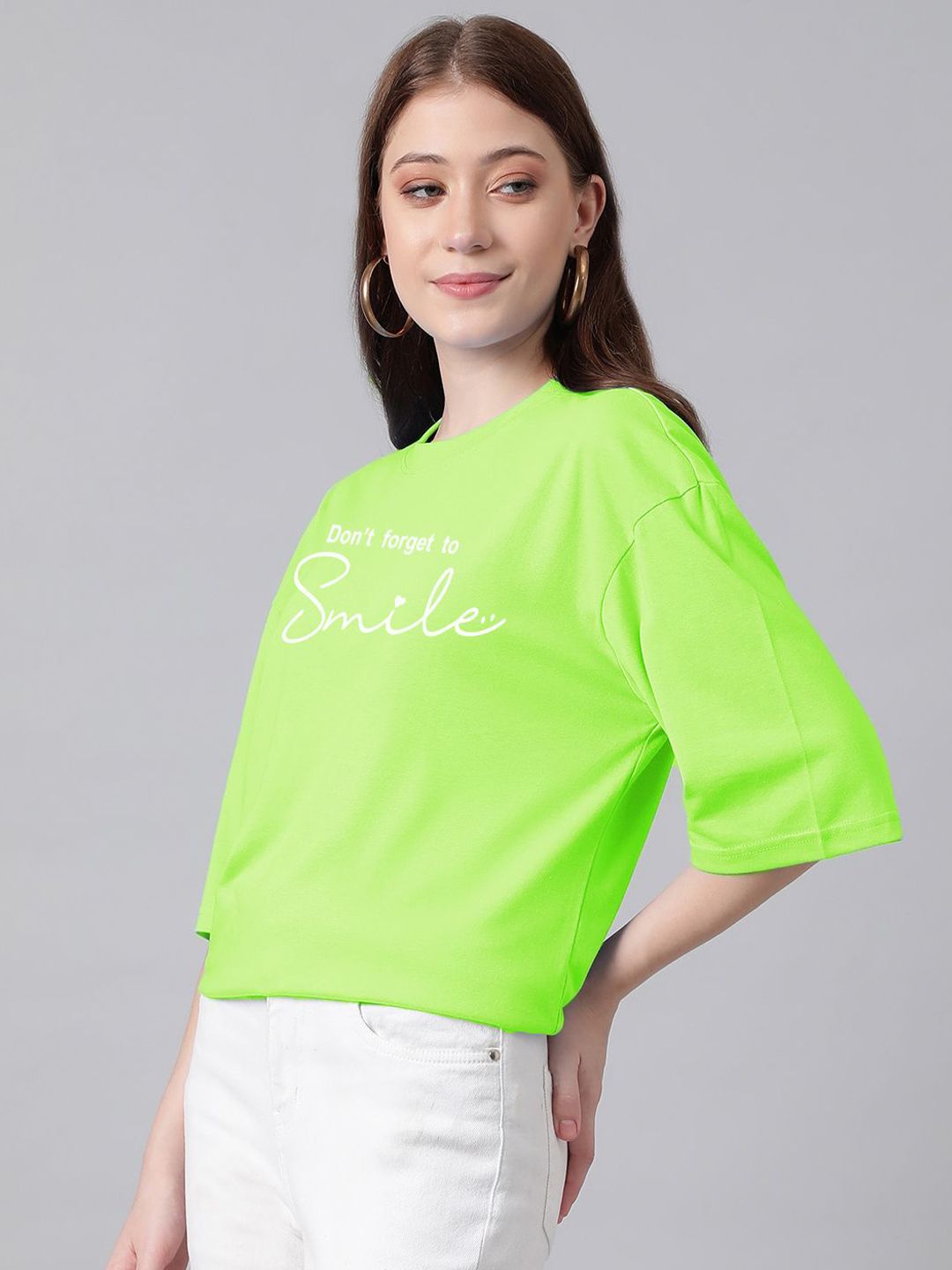 Kotty Typography Printed Oversized T-shirt