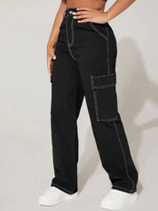 Kotty Women Black Jean Straight Fit High Rise Clean Look Stretchable Jeans