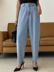 Kotty Women Blue Relaxed Fit High-Rise Clean Look Stretchable Cropped Jeans