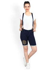 Kotty Women Blue Solid Regular Fit Denim Shorts