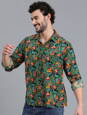 Kotty New Relaxed Fit Floral Printed Spread Collar Casual Shirt