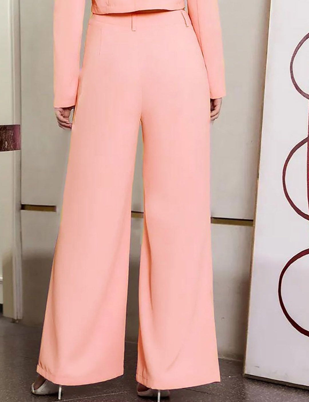 KOTTY BIZwear Women Pink Mid-Rise Pleated Formal Trousers