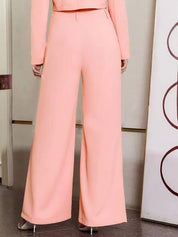 KOTTY BIZwear Women Pink Mid-Rise Pleated Formal Trousers