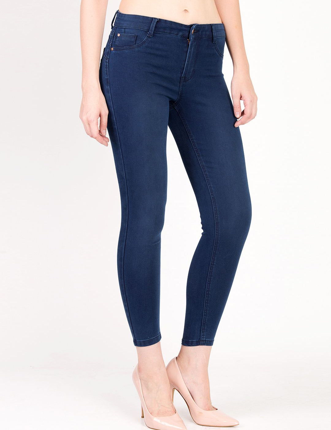 Kotty Women Navy Blue Skinny Fit High-Rise Clean Look Jeans