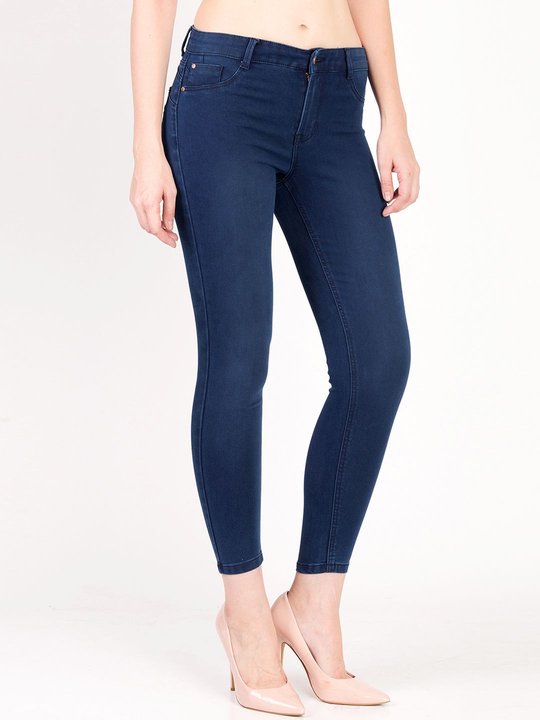 Kotty Women Navy Blue Skinny Fit High-Rise Clean Look Jeans