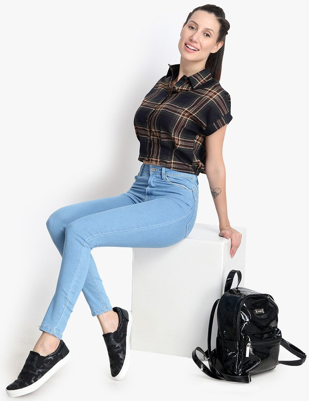 Kotty Women Blue Skinny Fit High-Rise Clean Look Jeans