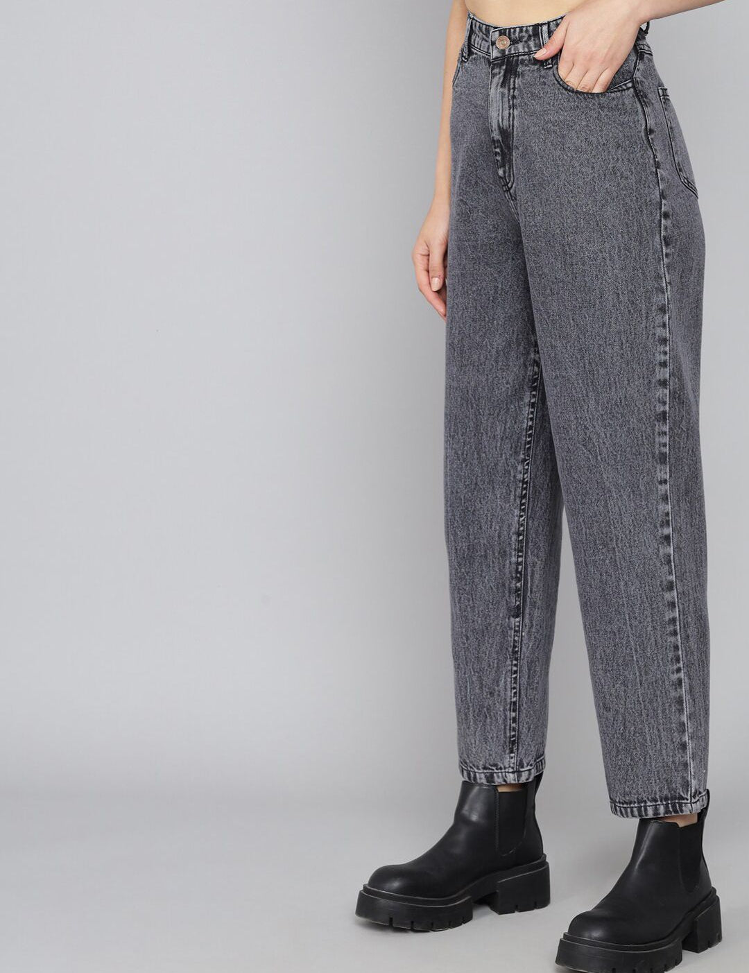 Kotty Women Black High-Rise Light Fade Jeans