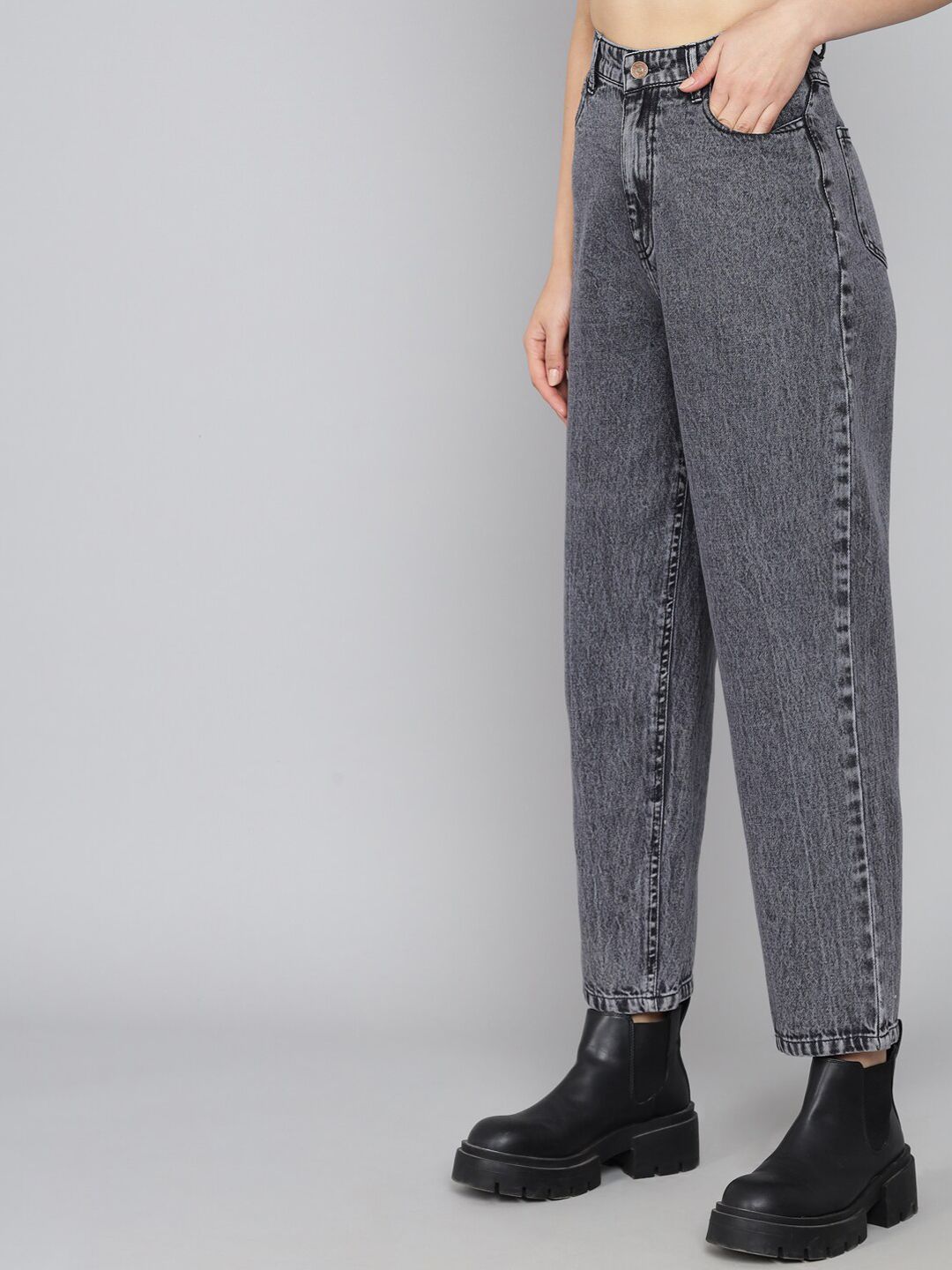 Kotty Women Black High-Rise Light Fade Jeans