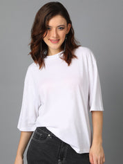 Kotty Round Neck Drop-Shoulder Sleeves Oversized T-shirt