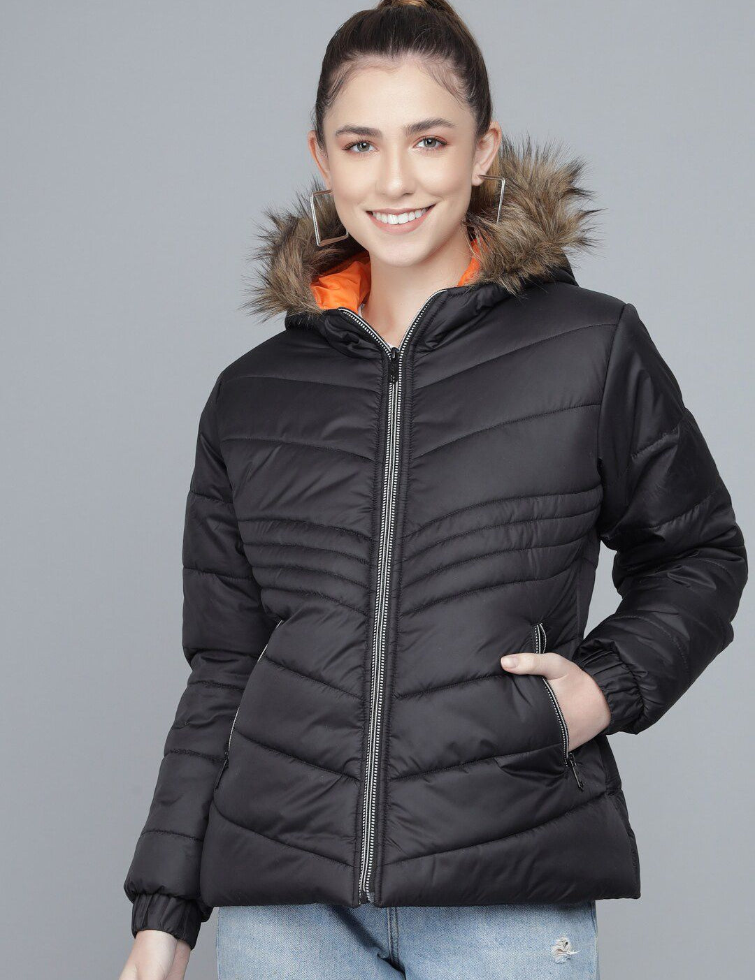 Kotty Women Black Lightweight Padded Jacket