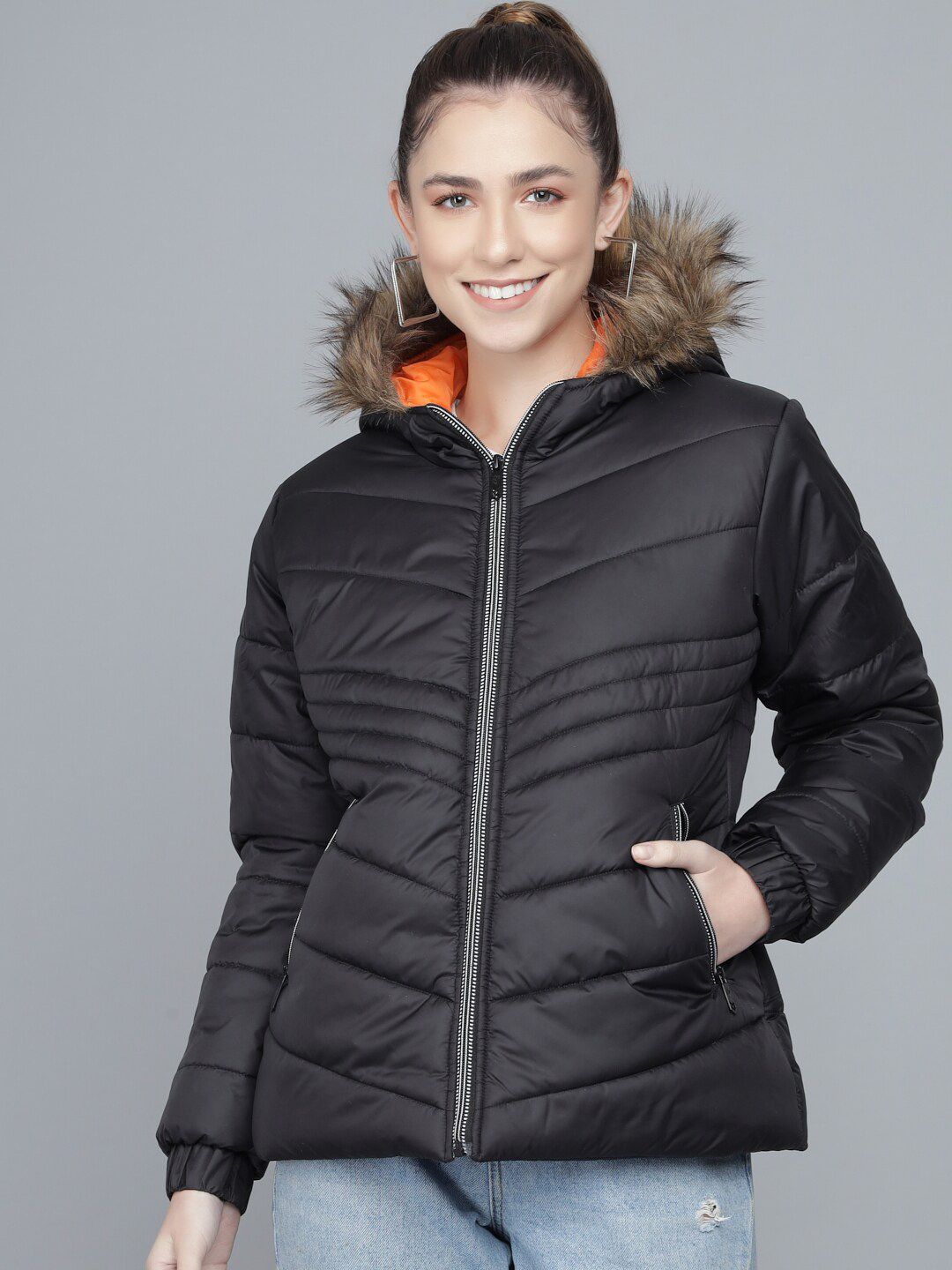 Kotty Women Black Lightweight Padded Jacket