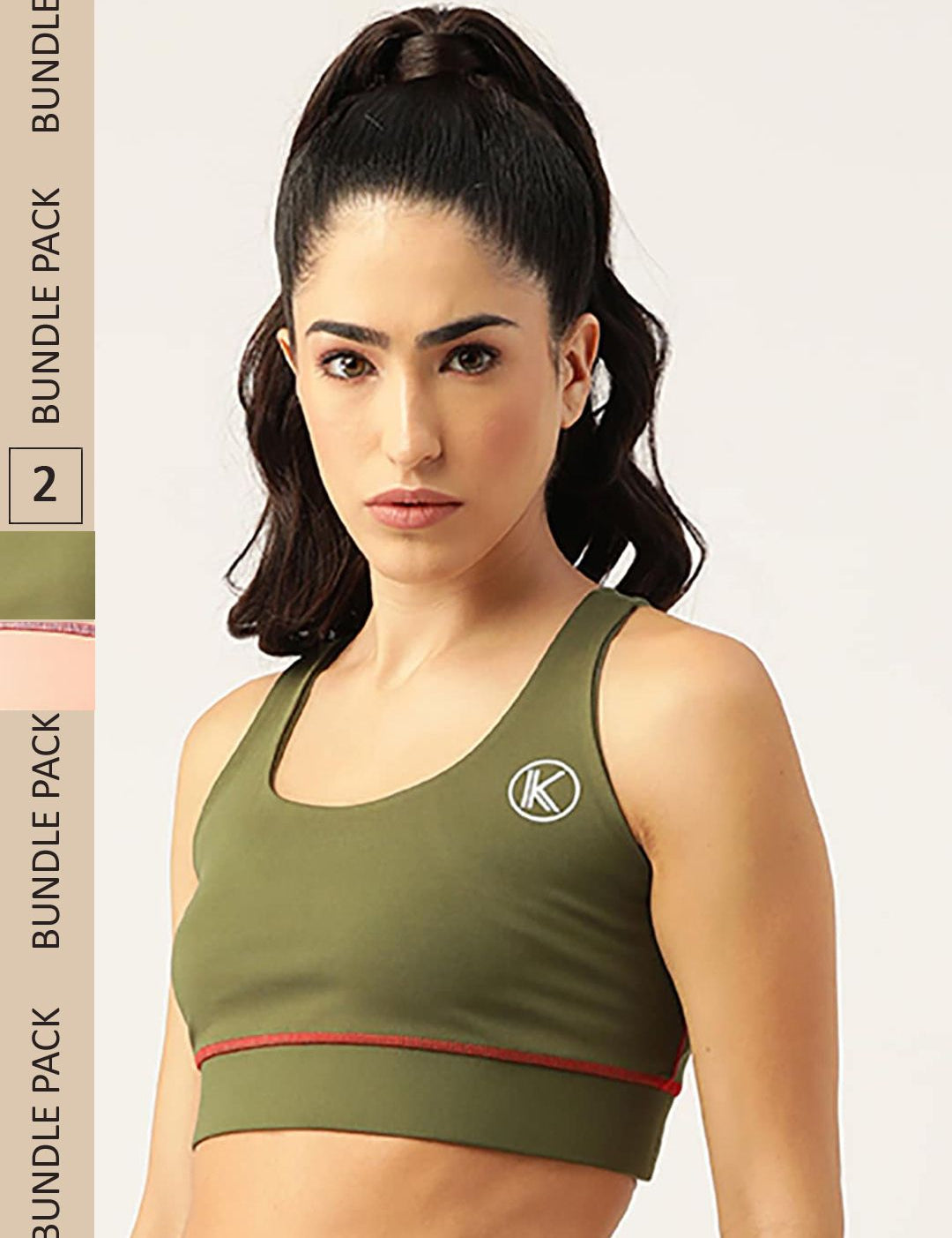 Kotty Pack of 2 Non-Padded Non-Wired Full Coverage All Day Comfort Workout Bra