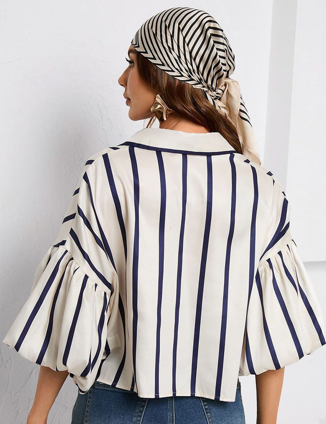 Kotty Women Opaque Striped Casual Oversized Shirt