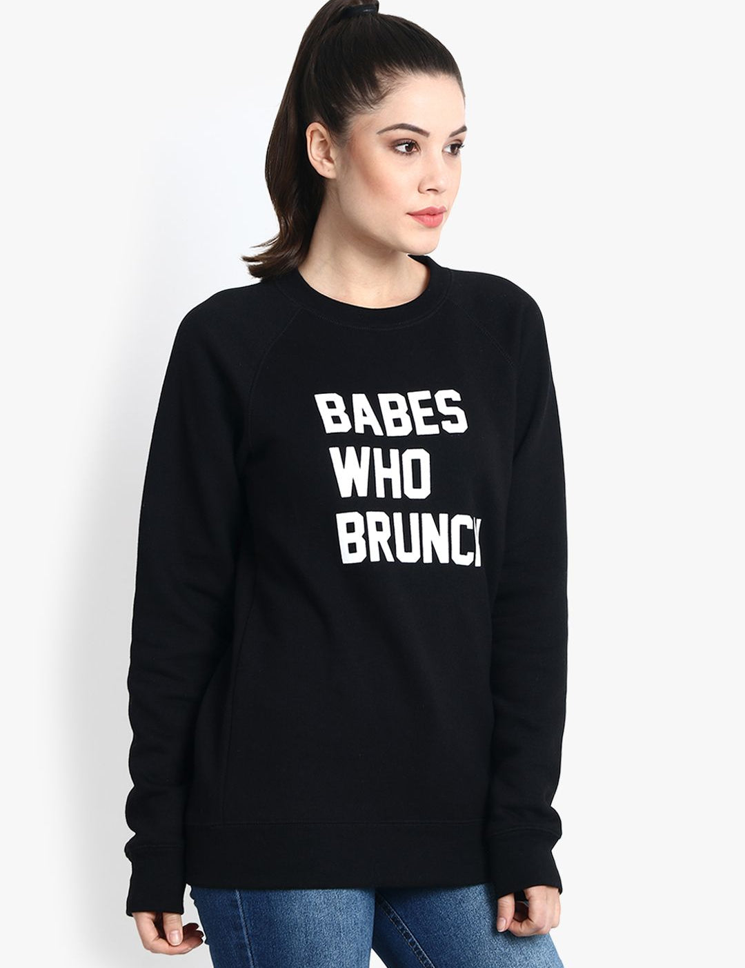 Kotty Women Black Printed Sweatshirt