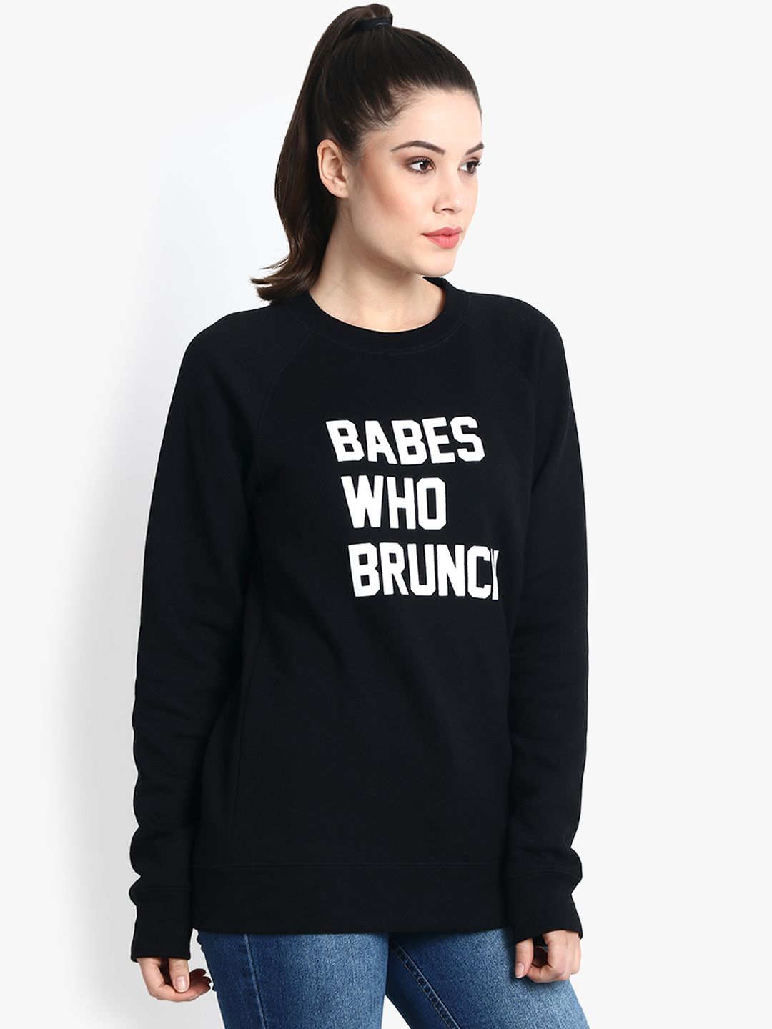 Kotty Women Black Printed Sweatshirt