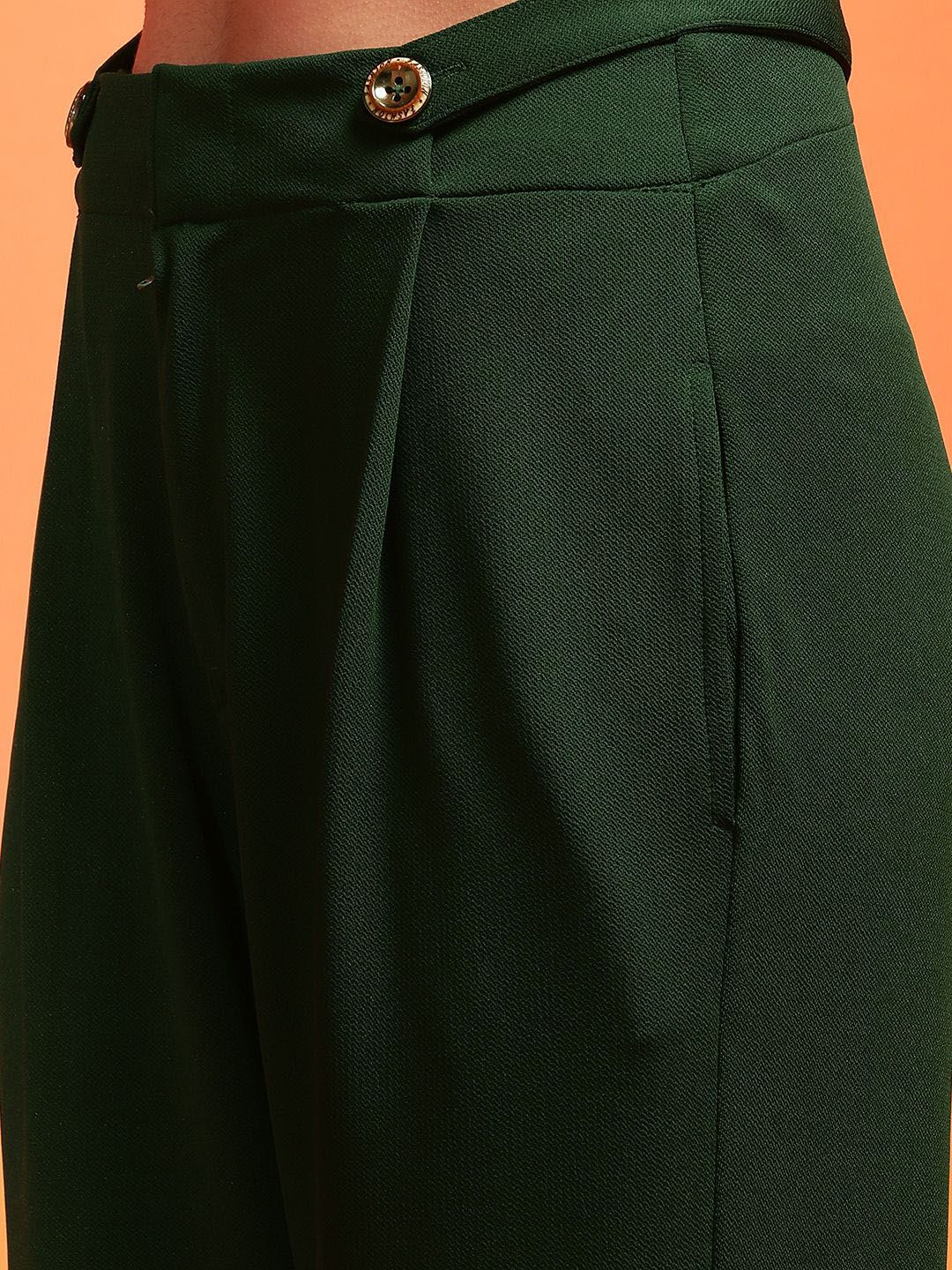 Kotty Women Relaxed High-Rise Easy Wash Pleated Peg Trousers