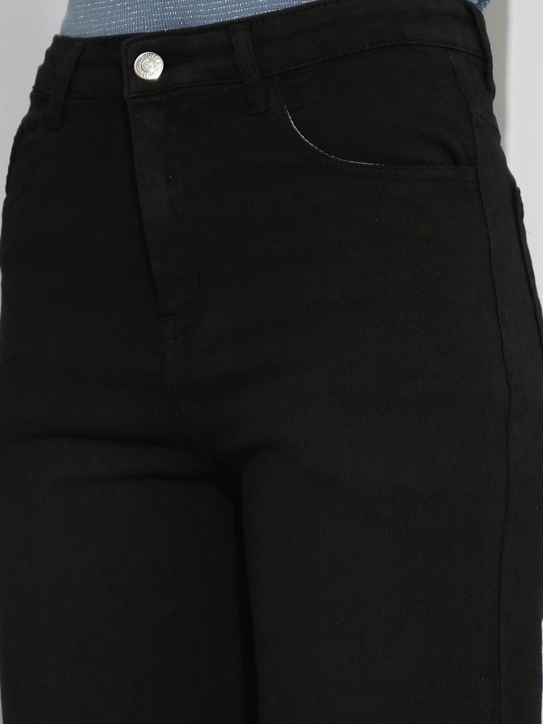 Kotty Women Black Jean Straight Fit High-Rise Stretchable Jeans