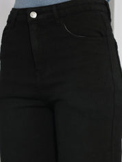 Kotty Women Black Jean Straight Fit High-Rise Stretchable Jeans