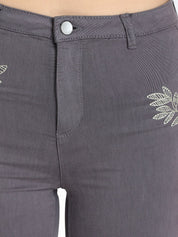 Kotty Women Grey Skinny Fit High-Rise Clean Look Stretchable Jeans